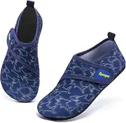 [Racqua] Toddler Kids Water Shoes Lightweight Swim Shoes Quick Dry Aqua Shoes Beach Pool for Boy's Girl's (Toddler/Little/Big Kid), Shark/Blue, 2.5-3 Big Kid