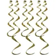 Gold Hanging Twirly Whirlys 6 Per Pack Foil Hanging Decorations Party Supplies