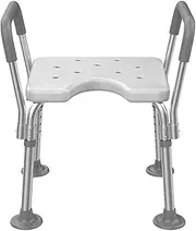 Shower Chair,Height Adjustable Shower Seat with U-Shaped Seat and Non-Slip Foot Pads,Bathroom Chair Aid Stool for Elderly Disabled Handicap Pregnant Women(C)