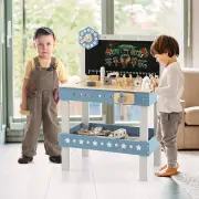 CostwayKids Play Tool Workbench Set with 61 PCS Tool & Parts Set for Age 3/4/5 Years Old