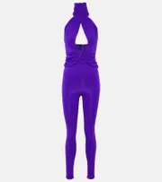 [Magda Butrym] Magda Butrym Gathered halterneck jersey jumpsuit AU 8 purple