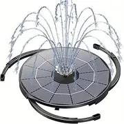 Outdoor Water Feature 3.5W LED Solar Fountain Pump Color Light and 1500mah Battery, 3 Retractable Supports for Bird Bath, Pond, Garden Pond Water Features(AA)