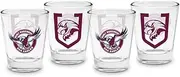 Manly Warringah Sea Eagles NRL Team Logo 50ml Shot Glasses Bar Set of 4