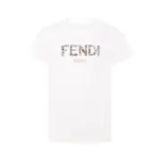 [Fendi] Fendi Graphic Logo-print T-shirt 14 A WHITE
