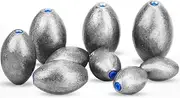 FANGBLUE Egg Shape Fishing Sinker Oval Drop Shot Bass Fishing Weight Casting Sinkers for Saltwater Freshwater (20Pcs 5g)