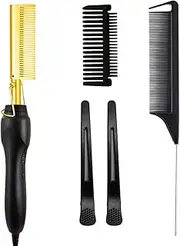 Hot Comb Professional Electric Straight Comb Electric Heating Comb Hair Straightener for Stylist and Salon at Home