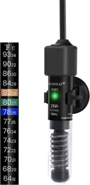 25W Mini Aquarium Heater for Small Betta Fish Tanks with Thermometer