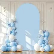 7.2FT Blue Wedding Arch Backdrop Cover Spandex Fitted Arch Covers Stretchy Backdrop Round Top Chiara Backdrop Cover for Birthday Party Ceremony Banquet Decoration