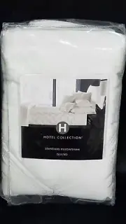 Hotel Collection Radiant Quilted Standard WHITE Diamond Sham NEW