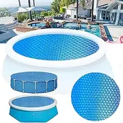 Generic 4-12ft Solar Swimming Pool Cover - Rectangle Round - A-bove Ground Pools Blanket Covers - Spa Thermal Blanket with Heart/Round Air Bubbles - Keep Water Warm - Dustproof Mat for Pools