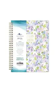Weekly/Monthly Wire-bound Planner/Notes Printed Hydrangeas Lavender — Target