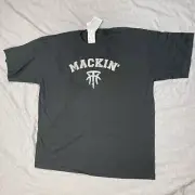 VTG Adidas MACKIN' T-MAC Tracy McGrady T-Shirt Black Silver Glimmer MADE USA 2XL