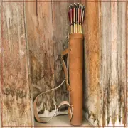 Genuine Suede Leather Back Arrow Quiver Traditional Handmade Quiver for Arrows
