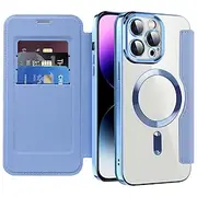 MagSafe Wallet iPhone Case with Transparent Back Card Slot – Retro PU Leather Cover for iPhone 16e 16 15 Pro Max Plus 14 13 12 11
