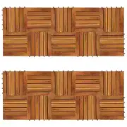 NNEVL Decking Tiles Vertical Pattern 30 x 30 cm Acacia Set of 20