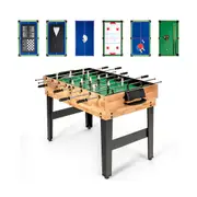 Costway 10-In-1 Game Table Multi Game Table Soccer Foosball Pool Table Tennis Air Hockey Chess Cards