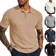 Men's Pullover Sweater Jumper Ribbed Knit Regular Tops Knitted Slim Fit Plain Fold-over Collar Knitwear Modern Contemporary Casual Daily Wear Clothing Apparel