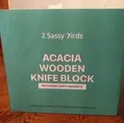 2 Sassy Birds Acacia Wooden Knife Block-Magnetic
