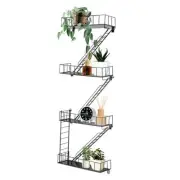 Fire Escape Wall Shelf Hanging Metal Ladder Decor Cool Bookshelf Wall 4 Tier