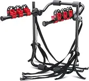 Roof Bar 3-Bicycle Sturdy Trunk Mount Bike Carrier Rack Hatchback Rear Holder for SUV Car Carrier Rails