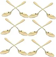 Ciieeo 12pcs Gold Dinner Spoons Set Stainless Steel Golden Spoons for Home Restaurant Bar Mirror Polished Dishwasher Safe