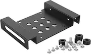 5.25 inch to 2.5 or 3.5 inch Aluminum Alloy Hard Drive Caddy Hard Drive Converter Adapter Mounting Bracket with Screws and Shock Absorption Rubber Washer-Black