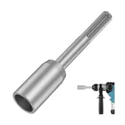 SDS-Max Ground Rod Driver, 30mm Heavy Duty Steel Drill Bit Driver,for RotaryHammer Drill Grounding Silver