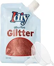 iDIY Ultra Fine Glitter (100g, 3.5 oz Pouch) w Easy-Pour Bag & Funnel-Scarlet Red Extra Fine-Non-Toxic, Arts & Crafts, School Projects, Festivals, Sparkle Decorations, Resin, DIY Mothers Day Card
