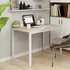 vidaXL Computer Desk White and Oak 110x60x73 cm Engineered Wood BMG