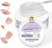 SAVILAND 2024 Solid Nail Glue Gel: for Press on Nails 30-Day Long Wear 30g Resin Bond Solid Gel Strong Adhesive for False Tips 3D Sculpture U V Cured Nail Enthusiasts Home DIY