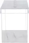 (D) Judaica Lucite Cookie Jar For Kitchen with Lid White Marble Design 5x5x7.5