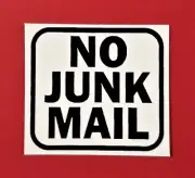 Save the planet NO JUNK MAIL white PVC sticker . Save your letterbox.