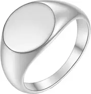 [Generic] Signet Ring for Women | Lightweight Statement Bands | Chunky Signet Stackable Rings