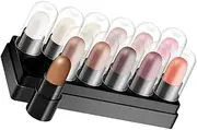 12 Eyeshadow Sticks Lying Silkworm Makeup Eyeshadow Crayon Easy to Blend Rotatable Pen Natural Vibrant Colors