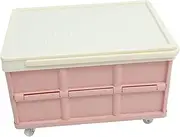ABOOFAN Storage Box with Lids Capacity Organizing Crate for Clothes and Books Pull Storage for Home Vehicle Trunk and Classroom with Wheels