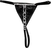 [Cykdohy] Sexy Rhinestone Letters G String Elastic Panties Thong Waist Chain for Women Summer Beach Crystal Alphabet Adjustable Underpants Nightclub Bikini Festival Rave Paty Belly Body Jewelry Silver