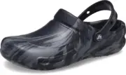 Crocs Unisex Bistro Graphic Clogs Slip Resistant Shoes, Deep Navy/Multi,4 US Men