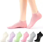 [lbxtswpl] Pilates Socks, 6 Pairs Pilates Grip Socks, Pilate Yoga Grip Sock Anti Non Slip Slipper Sock for Ballet Pilate Home Barre(6 colours)
