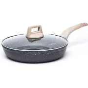 Nonstick Frying Pan SkilletNon Stick Granite Fry Pan with Glass Lid Egg Pan O...
