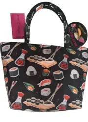 NWT Sushi Print Insulated Lunch Tote Bag/Satchel by Betsey Johnson