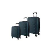 3pc Pierre Cardin 360° Spinner Contemporary Design Hard Shell Luggage Set-Teal
