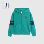 GAP 男童裝 LOGO連帽外套 碳素軟磨法式圈織系列-綠色(602153)