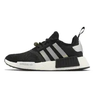 adidas 休閒鞋 NMD_R1 W 女鞋 黑 銀 BOOST 緩震 珠光 炫彩 襪套式 三葉草 愛迪達 GY9574