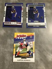 L.A. Rams Lot Of 3 Inserts Tutu Atwell, Aaron Donald
