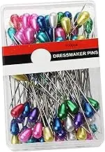Perfeclan 100Pcs Pearl Straight Pins Sewing Pins with Storage Box Push Pins 2.13inch Long Straight Quilting Pins for Dressmaking Patchwork, Color