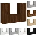 TV Cabinet Set 3 Piece Wall-mounted TV Stand White Engineered Wood vidaXL