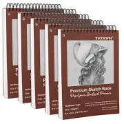 9" x 12" Sketch Book, Pack of 5, 500 Sheet Top Spiral Bound Premium Sketchboo...