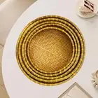 5Pcs Bamboo Bread Basket Woven Fruit Basket for Daily Dinning Restaurant