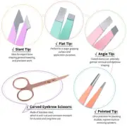 TsMADDTs 6 PCS Tweezers Set for Women Eyebrow Tweezers with Curved Scissor fo...