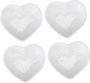 CONGARTENO 4Pcs Heart Shaped Plate Adorable Ceramics Tray Decor for Home Kitchen Desktop for Photo Props and Decorative Accessories